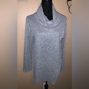 NWOT. Gorgeous gray Cowell neck sweater. Super soft.